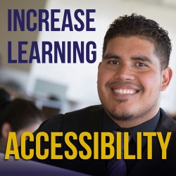 young Latino man in library